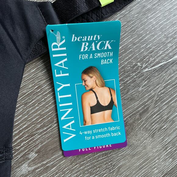 NWT Vanity Fair Beauty Back Smoothing Full Figure Bra Black 44B - Picture 3 of 6